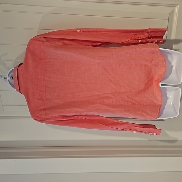 J CREW salmon pink cotton button Camp safari lightweight summer top shir… - Picture 5 of 8